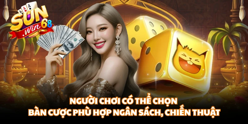 Người chơi có thể chọn bàn cược phù hợp ngân sách, chiến thuật